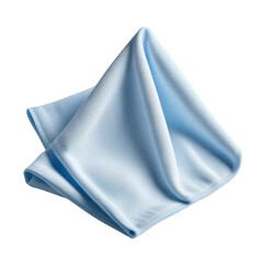 Naklejka premium Folded light blue cloth, isolated, studio backdrop, cleaning