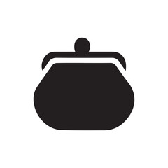 Obraz premium Simple black silhouette of a coin purse