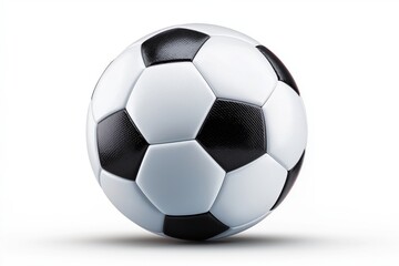Classic black and white soccer football ball isolated on clean background symbolizing sports competition athletic game training recreation and team play, Generative AI