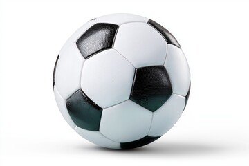 Obraz premium Classic black and white soccer football ball isolated on clean background symbolizing sports competition athletic game training recreation and team play, Generative AI