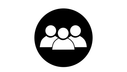 Three people icons group teamwork symbol Minimalist design Vector illustration Isolated on white background