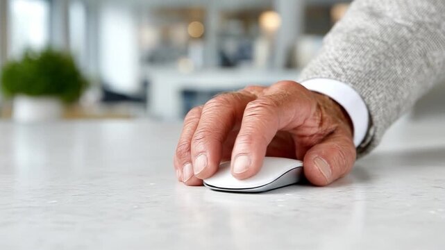 Hand using wireless mouse