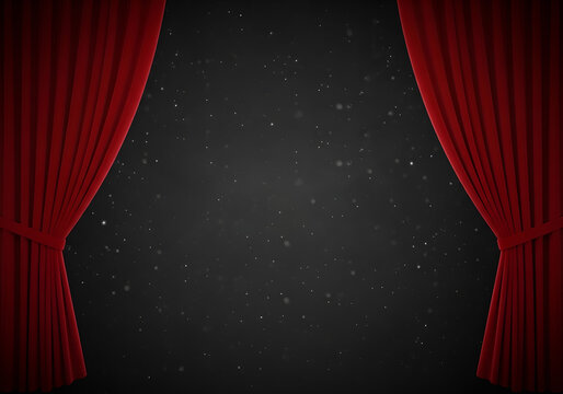 2020 hanging balloons revealed behind red curtains for grand presentation - Powered by Adobe