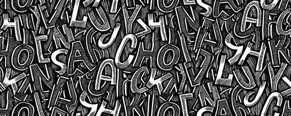 Abstract Black and White Alphabet Letter Pattern Background
