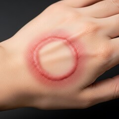 Fototapeta premium Hand Burn Injury Close-up Image.