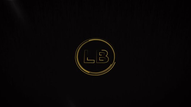Golden Initials LB Logo Reveal Animation