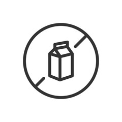 Dairy free outline vector icon