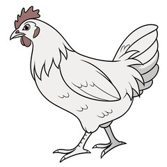 Adorable cartoon chicken illustration perfect for children's books, farm-themed designs, and playful branding, this cheerful hen brings a touch of whimsy and rustic charm
