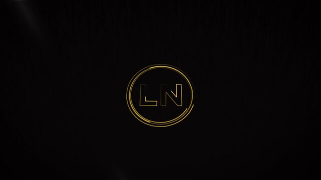Circle LN Logo Animation Videos On Black Background 
