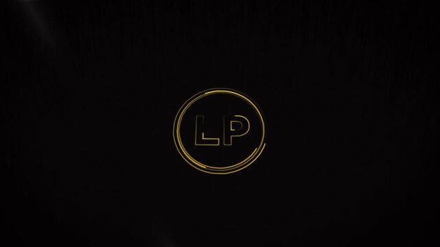 Elegant Golden LP Monogram Logo Design