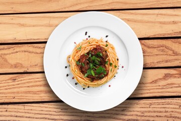 Traditional tasty italian food spaghetti pasta