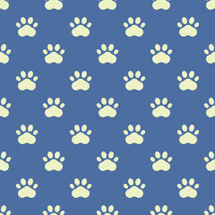 Pet paw vector seamless pattern