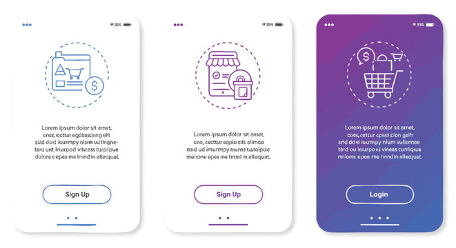 Mobile App Interface Online Shopping, Pharmacy, and Location Services UI