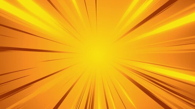 Looped orange rays animation comic book action layout background.