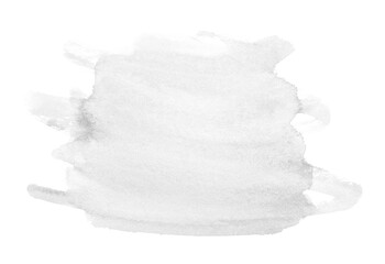 Gray watercolor abstract background, isolated on white