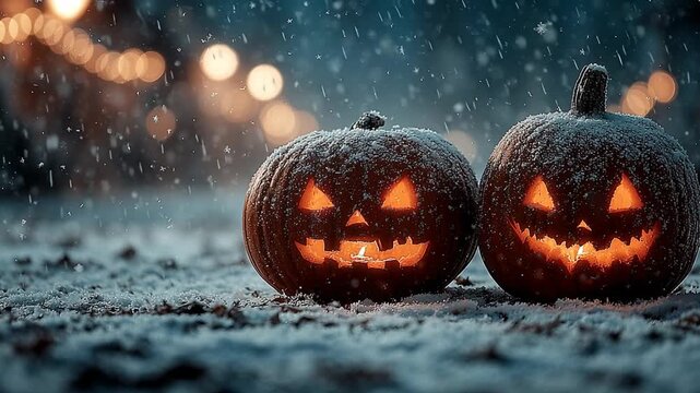 Noche de Halloween Bajo la Nieve