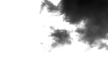 black smoke isolated on black background