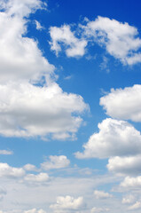 Blue sky and white clouds.