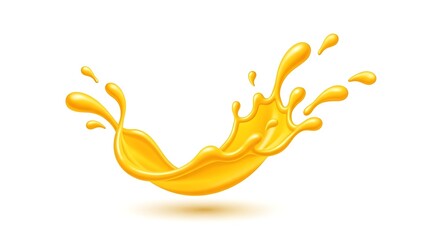 Mustard Splash Vector Illustration Isolated on White