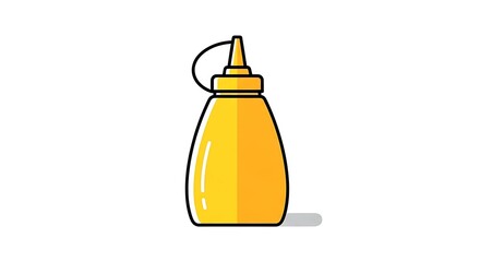 Classic Mustard Squeeze Bottle Vector Isolated on White