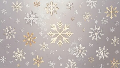 Festive snowflake pattern on a muted gray background