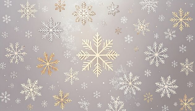 Festive snowflake pattern on a muted gray background