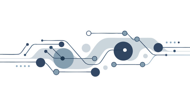 Abstract Futuristic Circuit Board Design with Nodes and Connections for Technological Innovation