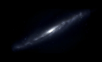 Galaxy space stars spiral nebula glowing in deep dark universe with cosmic dust, abstract astronomy background illustration