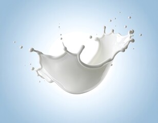 Milk splash on a light blue background