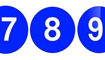 Three blue circles, each containing a white number