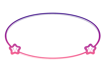 Cute Star Border With Gradient Oval Frame graphic design