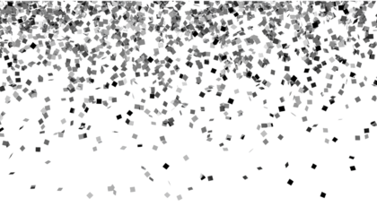 Silver Square Confetti Falling isolated on a transparent background