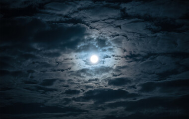 full moon over the sea