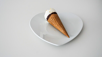 Ice Cream Cone on Heart Plate