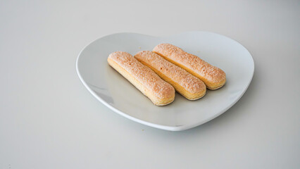 Ladyfinger Biscuits on Heart Plate