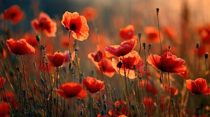 Obraz premium A red-filled field beside a green-yellow field on a grassy base