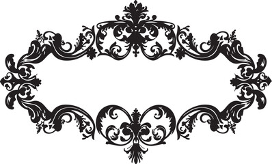 Elegant ornate scrollwork frame with flourishes and decorative elements for classic designs