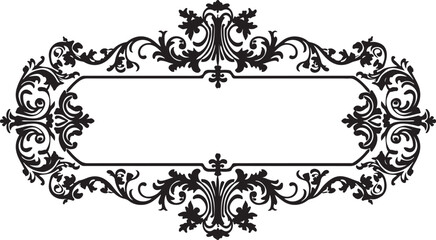 Elegant ornate vintage flourish frame decorative design element with empty space for text