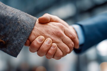 Closeup business handshake