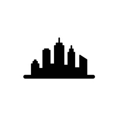 Naklejka premium Cityscape Silhouette Black skyline minimal style urban buildings