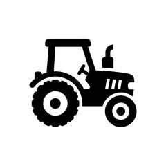 Obraz premium Tractor Silhouette Black and white farm equipment agriculture machinery farming concept
