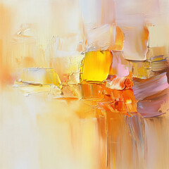 Abstract painting with yellow and orange color palette art