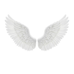 Obraz premium Stunning ethereal white angel wings spread wide creating a sense of divine grace and heavenly beauty perfect for fantasy or spiritual projects