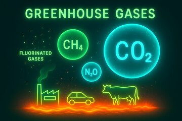 Greenhouse Gases Simulation Showing Atmospheric Effect and Climate Change for Science Education