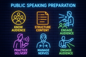 Neon Presenter Guide with Public Speaking Tips and Presentation Skills for Business Training