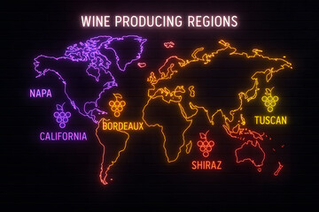 Vibrant Vineyard Map Showing Wine Regions and Grape Cultivation for Agricultural Planning