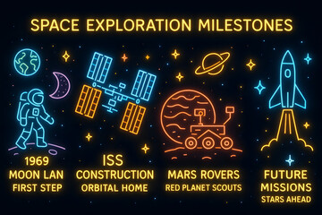 Cosmic Journey Milestones with Space Exploration Achievements for Science Education