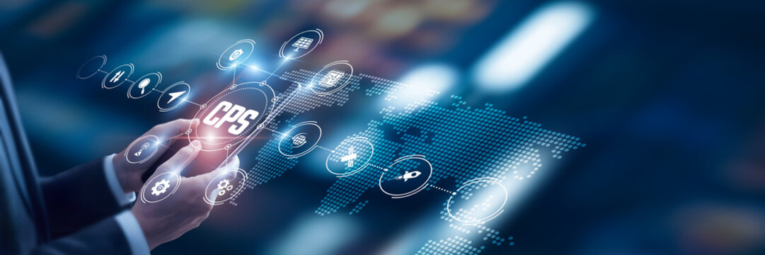 Businessman analysis of data CPS technological and cyber-physical security systems, real-time monitoring platforms, automated industrial control solutions, integrated digital safety frameworks.