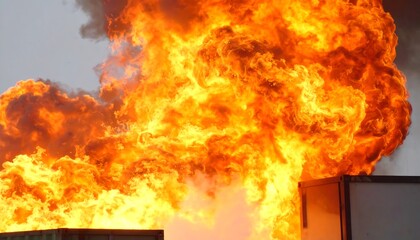 Fototapeta premium Fiery Blaze in a Container.