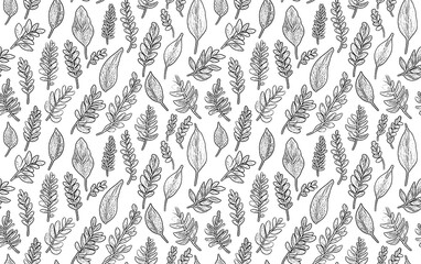 Black and white seamless floral pattern with vintage vector design, perfect for fabric, textile, or wallpaper decoration
